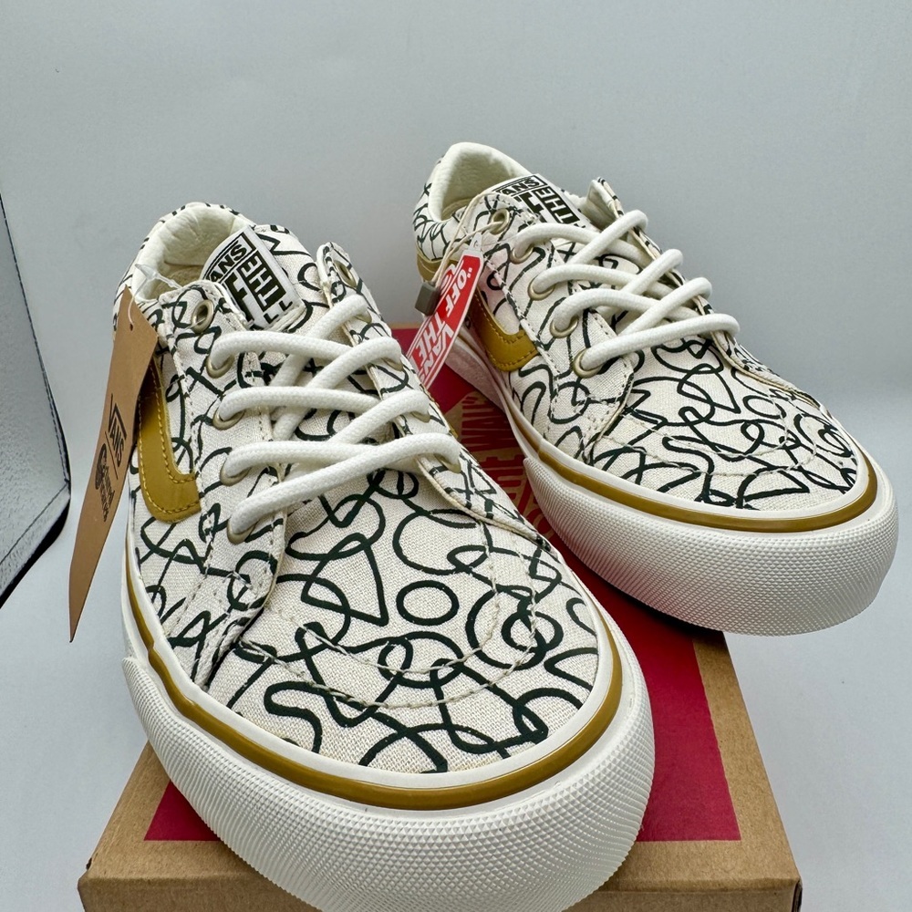 NWT Vans Sk8 Low Reissue Sneakers Textured Waves / Marshmallow Shoes Skate NEW - Picture 6 of 16